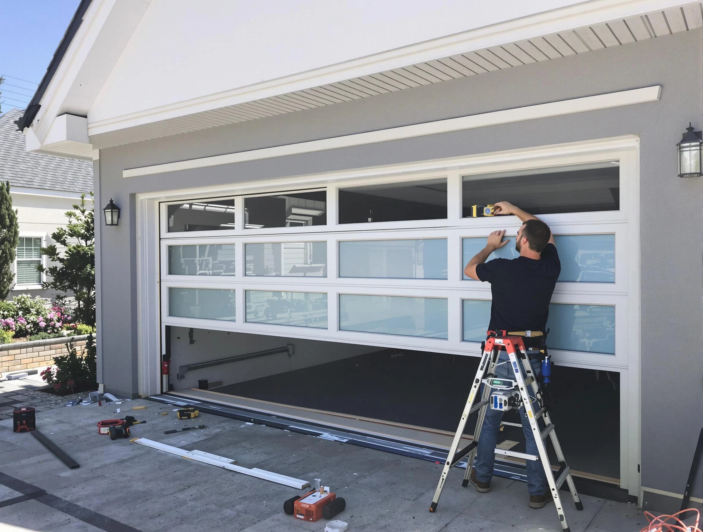 Conyers Garage Door Repair team performing garage door replacement in Conyers