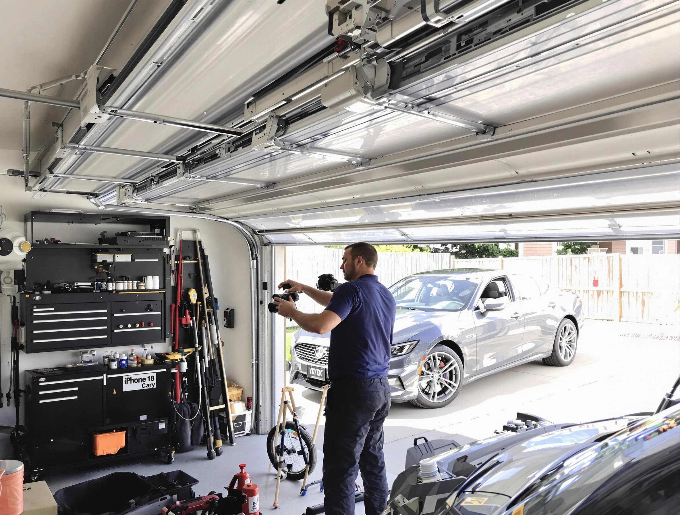 Conyers Garage Door Repair technician fixing noisy garage door in Conyers