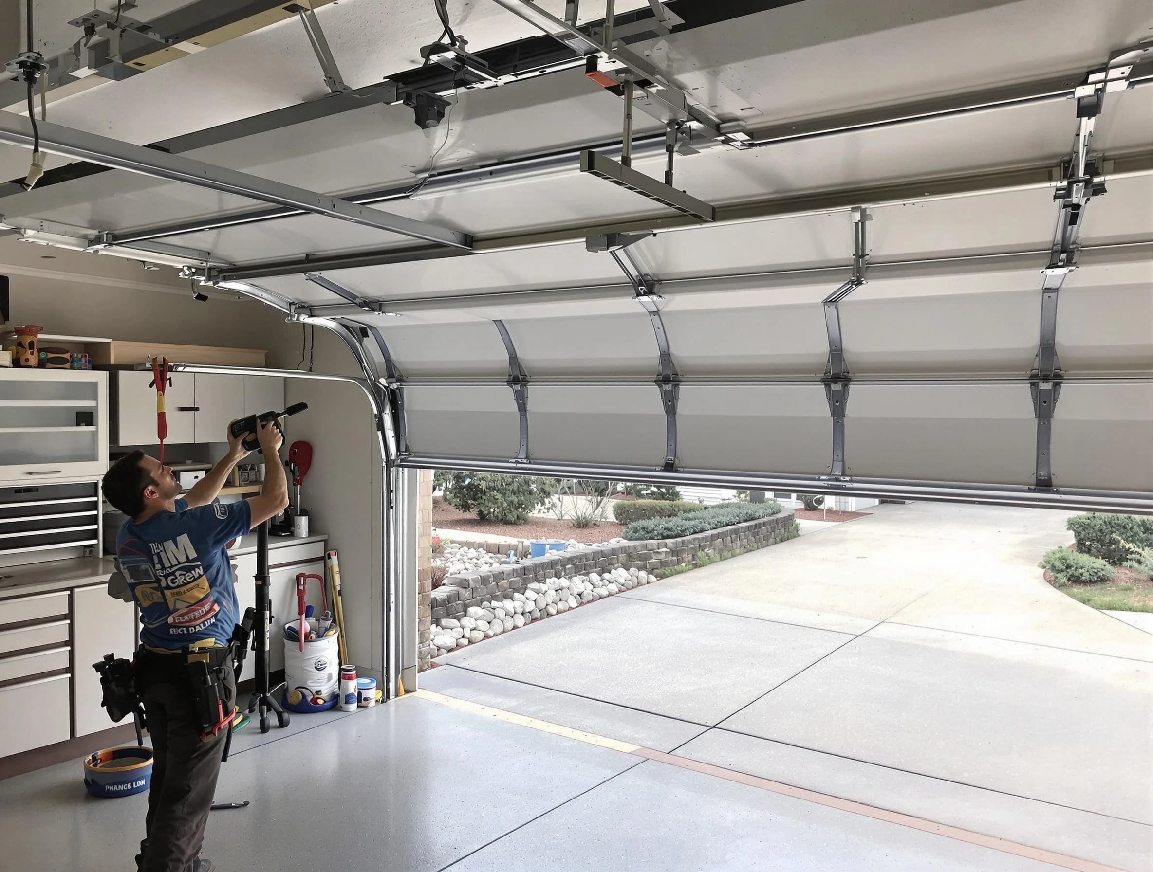 Garage door track repair service by Conyers Garage Door Repair in Conyers